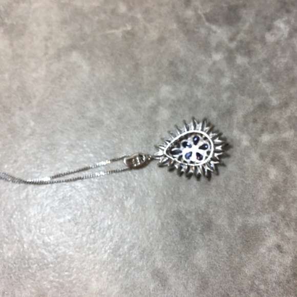 Sterling Silver Tanzanite Teardrop Pendant - Picture 4 of 6